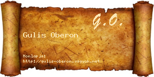 Gulis Oberon névjegykártya